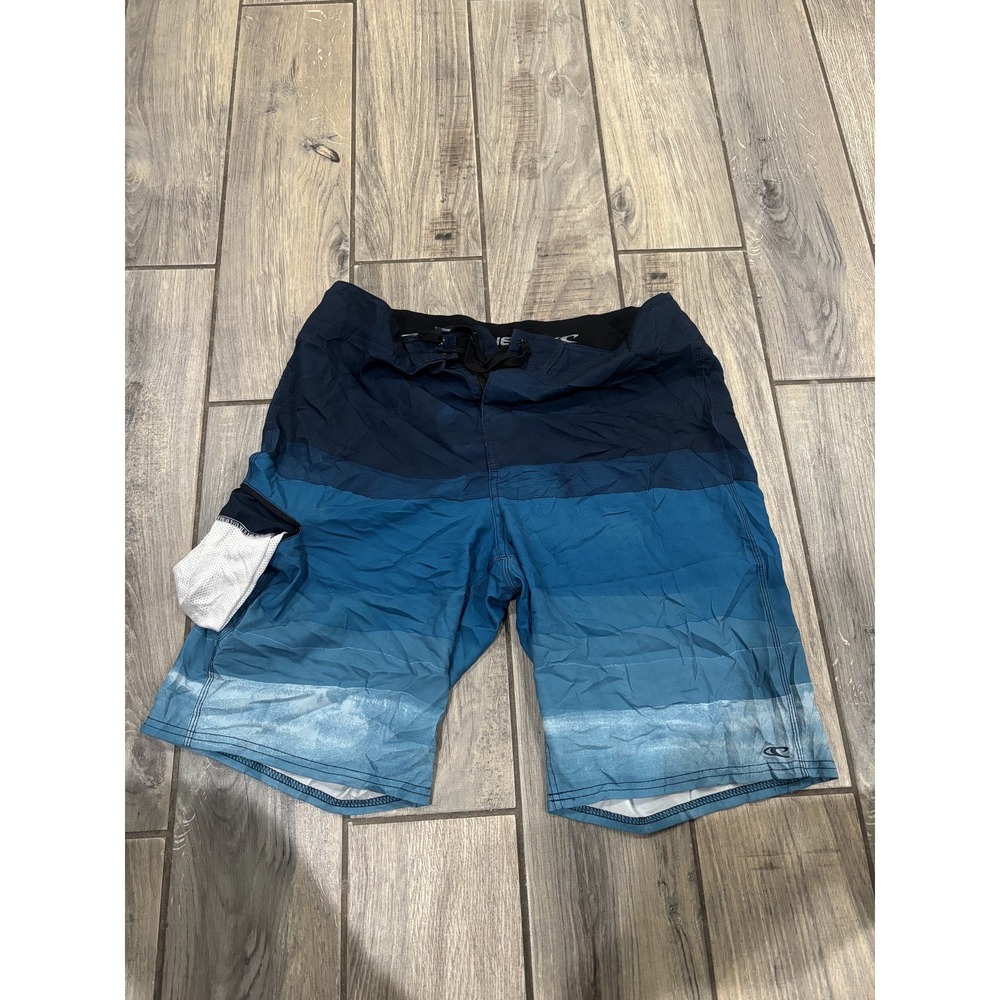 O'Neill Men's Size 33 Ombre Blue Board Shorts Swim Trunks Beach Surfing Swimwear